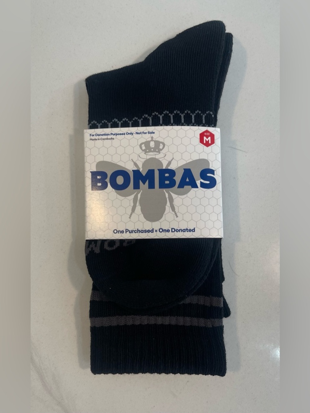 Bombas Black Crew Socks - Medium 8 pack